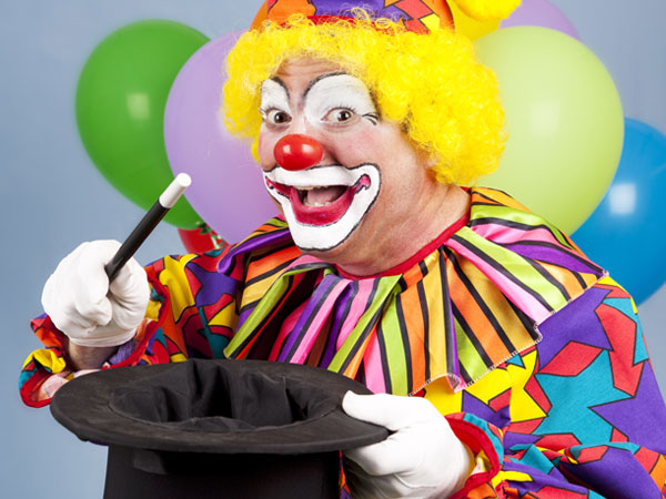 clown performing tricks